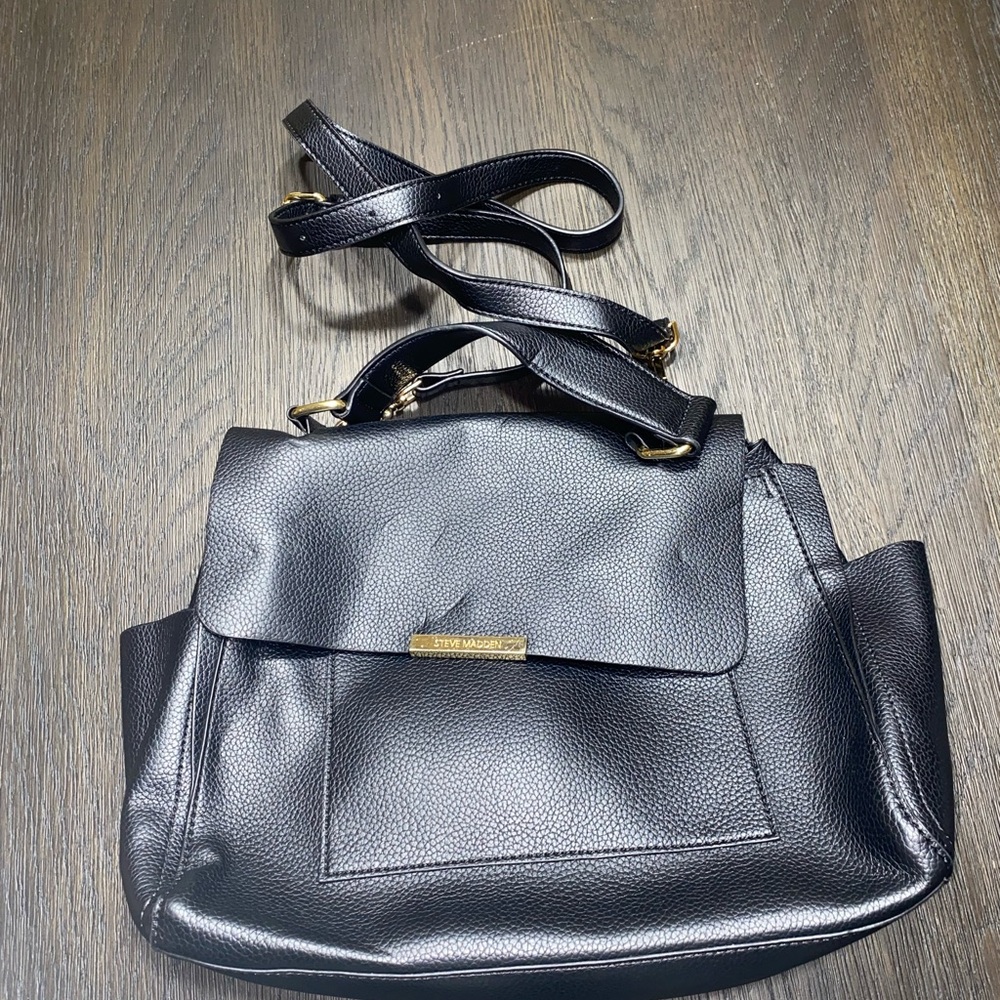 Steve Madden Black Backpack with Adjustable Straps